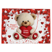 Schattige Valentijn Teddybeer Groot Cadeauzakje (Achterkant)
