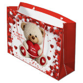 Schattige Valentijn Teddybeer Groot Cadeauzakje (Achterkant Gekanteld)
