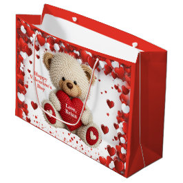 Schattige Valentijn Teddybeer Groot Cadeauzakje