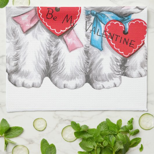 schattige  Valentijn Theedoek (Gevouwen)