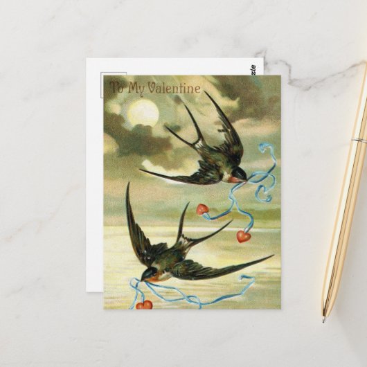 schattige  Valentijnen Briefkaart (Voorkant / Achterkant in situ)