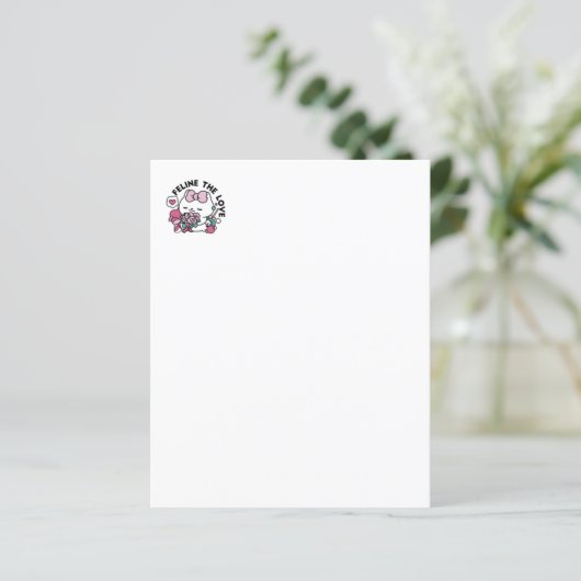 Schattige Valentijns Cat Design – Feline the Love (Staand voorkant)