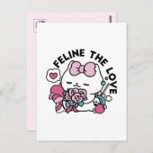 Schattige Valentijns Cat Design – Feline the Love Briefkaart (Voorkant / Achterkant)