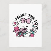 Schattige Valentijns Cat Design – Feline the Love Briefkaart (Voorkant)