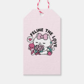 Schattige Valentijns Cat Design – Feline the Love Cadeaulabel (Voorkant)