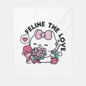 Schattige Valentijns Cat Design – Feline the Love Fleece Deken (Voorkant)