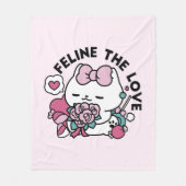 Schattige Valentijns Cat Design – Feline the Love Fleece Deken (Voorkant)