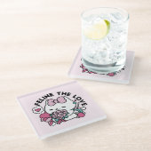 Schattige Valentijns Cat Design – Feline the Love Glazen Onderzetter (Schuin)