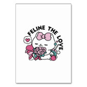Schattige Valentijns Cat Design – Feline the Love Kaart (Voorkant)