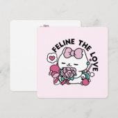 Schattige Valentijns Cat Design – Feline the Love Kaart (Voorkant / Achterkant)
