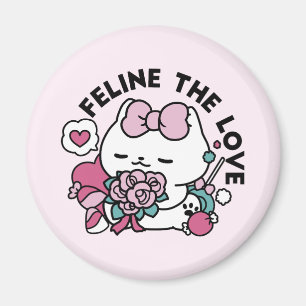 Schattige Valentijns Cat Design – Feline the Love Magneet