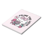 Schattige Valentijns Cat Design – Feline the Love Notitieblok (Linkerzijde)