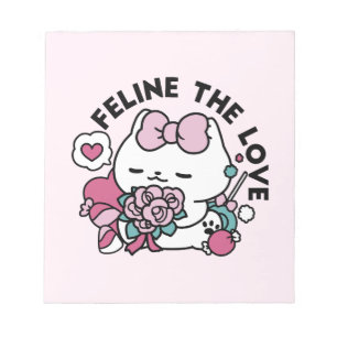 Schattige Valentijns Cat Design – Feline the Love Notitieblok