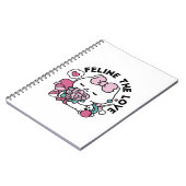 Schattige Valentijns Cat Design – Feline the Love Notitieboek (Linkerzijde)