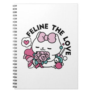 Schattige Valentijns Cat Design – Feline the Love Notitieboek
