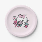 Schattige Valentijns Cat Design – Feline the Love Papieren Bordje (Voorkant)