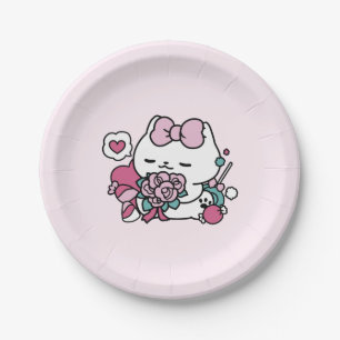 Schattige Valentijns Cat Design – Feline the Love Papieren Bordje