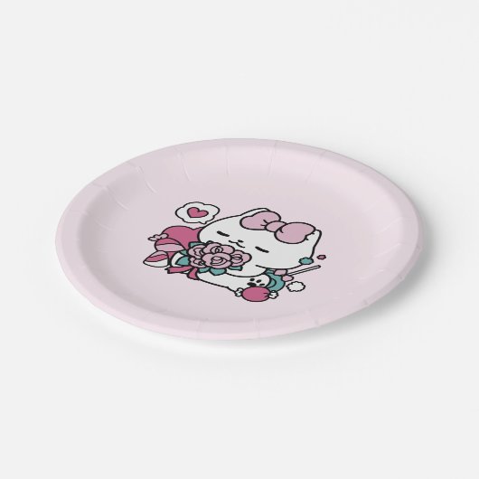 Schattige Valentijns Cat Design – Feline the Love Papieren Bordje (Gekanteld)