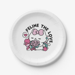 Schattige Valentijns Cat Design – Feline the Love Papieren Bordje