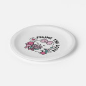 Schattige Valentijns Cat Design – Feline the Love Papieren Bordje (Gekanteld)