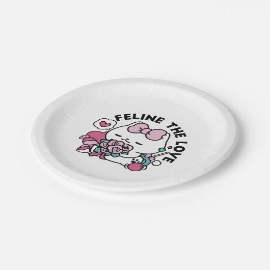 Schattige Valentijns Cat Design – Feline the Love Papieren Bordje (Gekanteld)