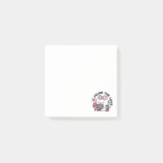 Schattige Valentijns Cat Design – Feline the Love Post-it® Notes (Voorkant)