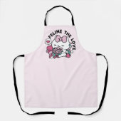 Schattige Valentijns Cat Design – Feline the Love Schort (Voorkant)