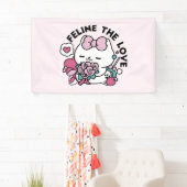Schattige Valentijns Cat Design – Feline the Love Spandoek (Insitu)