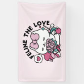 Schattige Valentijns Cat Design – Feline the Love Spandoek (Verticaal)