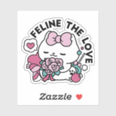 Schattige Valentijns Cat Design – Feline the Love Sticker (Vel)