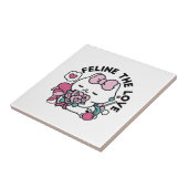 Schattige Valentijns Cat Design – Feline the Love Tegeltje (Zijkant)