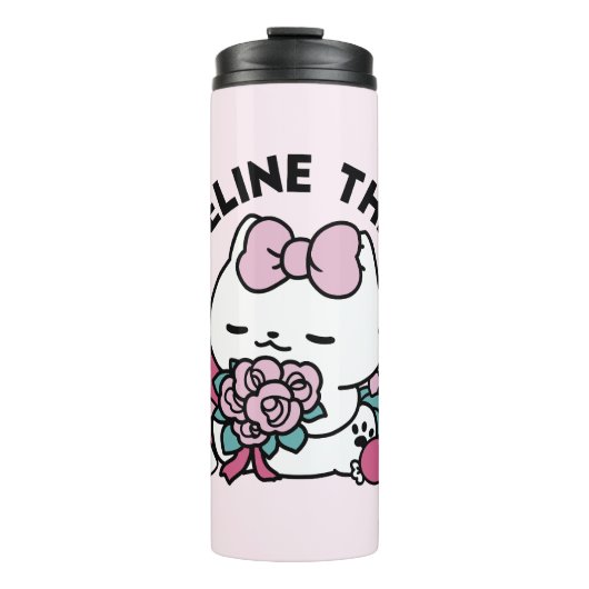 Schattige Valentijns Cat Design – Feline the Love Thermosbeker (Voorkant)