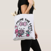 Schattige Valentijns Cat Design – Feline the Love Tote Bag (Dichtbij)