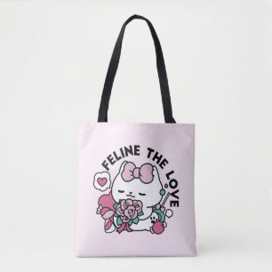 Schattige Valentijns Cat Design – Feline the Love Tote Bag