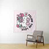 Schattige Valentijns Cat Design – Feline the Love Wandkleed (In Situ (horizontaal))