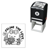 Schattige Valentijns Cat Design – Feline the Love Zelfinktende Stempel (In situ)