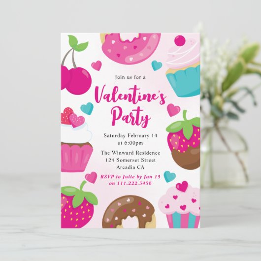 Schattige Valentijns Cookie Decorating Party Kaart (Staand voorkant)