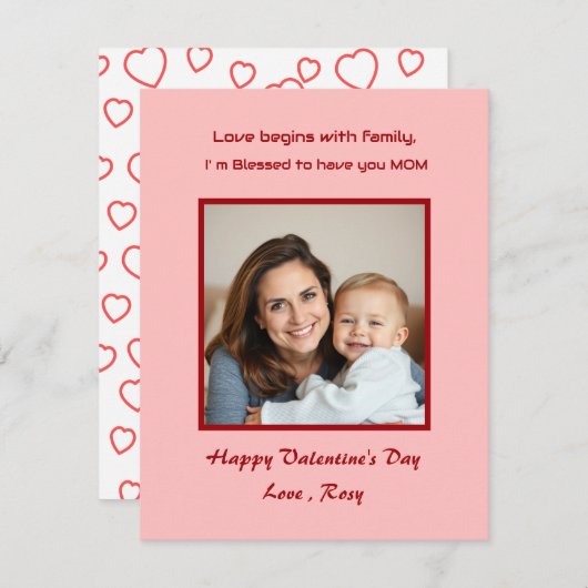 Schattige Valentijn's Day Kaart voor kinderen (Voorkant / Achterkant)