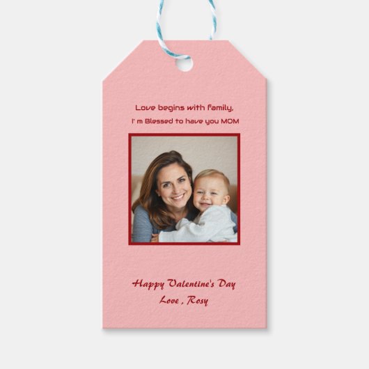 Schattige Valentijn's Day Kaart voor kinderen Cadeaulabel (Voorkant)