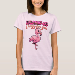 Schattige Valentijns Flamingo–Ik word Flamin-Go ge T-shirt