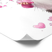 Schattige Valentijn's Gnome met roze harten Poster (Hoek)