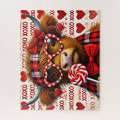 Schattige Valentijns Highland Koe Legpuzzel (Verticaal)