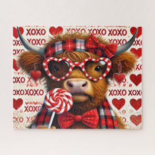 Schattige Valentijns Highland Koe Legpuzzel
