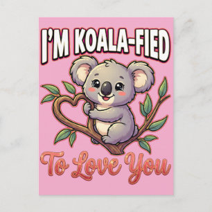 Schattige Valentijns Koala – Ik ben Koala-Fied om Briefkaart