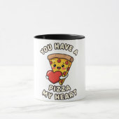 Schattige Valentijns Pizzapunt – Leuk Romantisch C Mok (Midden)