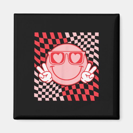 Schattige Valentijns Vibes Smile Face Valentijnsda Magneet (Voorkant)