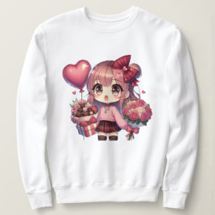 Schattige Valentijnsdag anime meisje Trui