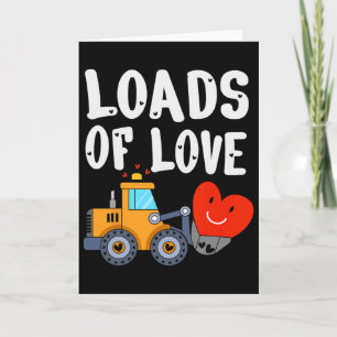 Schattige Valentijnsdag Bulldozer Ladingen Liefde Kaart