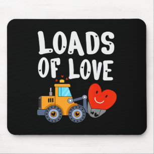 Schattige Valentijnsdag Bulldozer Vol Liefde Voert Muismat
