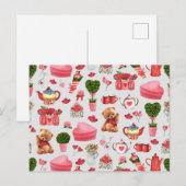 Schattige Valentijnsdag Canvas tas Briefkaart (Voorkant / Achterkant)